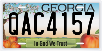 GA license plate QAC4157