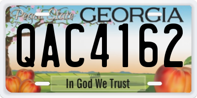 GA license plate QAC4162