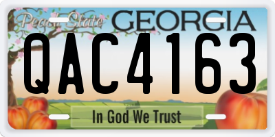 GA license plate QAC4163