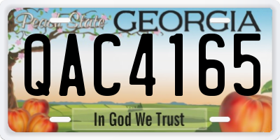 GA license plate QAC4165