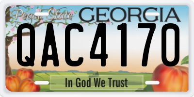 GA license plate QAC4170