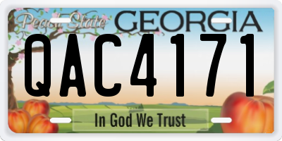 GA license plate QAC4171