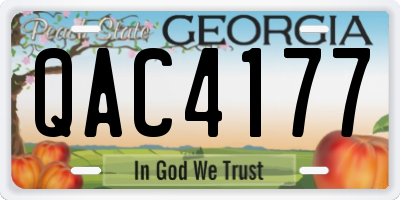 GA license plate QAC4177