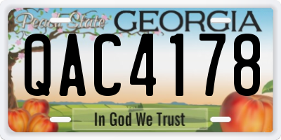 GA license plate QAC4178