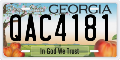 GA license plate QAC4181