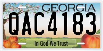 GA license plate QAC4183