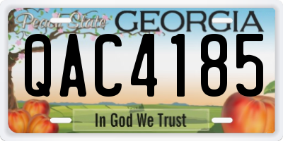 GA license plate QAC4185