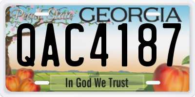 GA license plate QAC4187