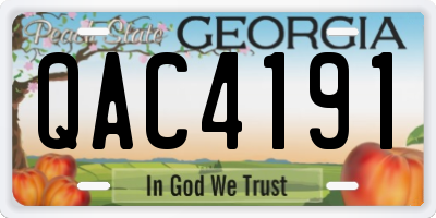 GA license plate QAC4191