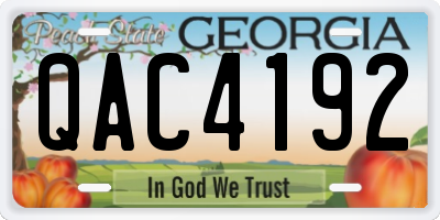 GA license plate QAC4192