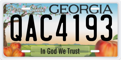 GA license plate QAC4193