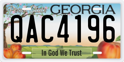 GA license plate QAC4196