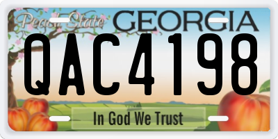 GA license plate QAC4198
