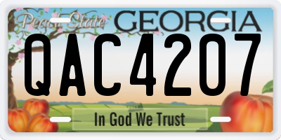 GA license plate QAC4207