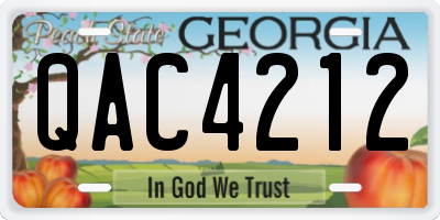 GA license plate QAC4212