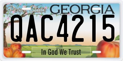 GA license plate QAC4215