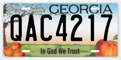 GA license plate QAC4217