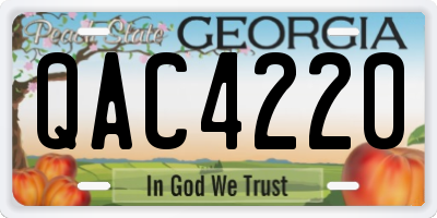 GA license plate QAC4220