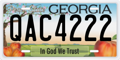 GA license plate QAC4222