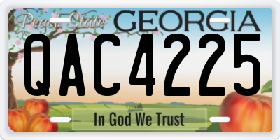 GA license plate QAC4225