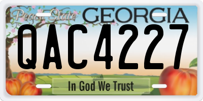 GA license plate QAC4227