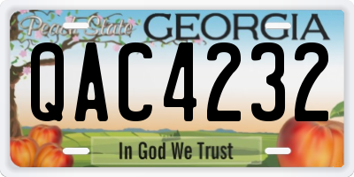 GA license plate QAC4232