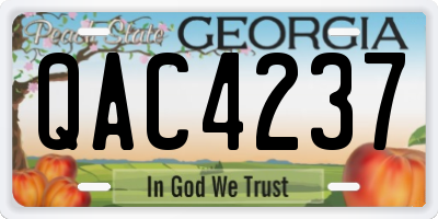 GA license plate QAC4237