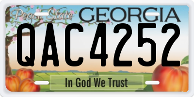 GA license plate QAC4252