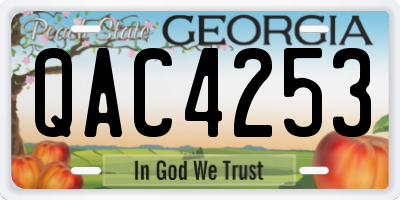 GA license plate QAC4253
