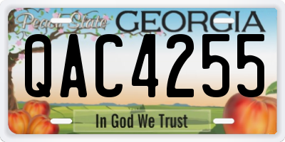 GA license plate QAC4255
