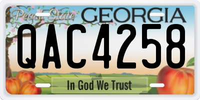GA license plate QAC4258
