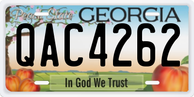 GA license plate QAC4262