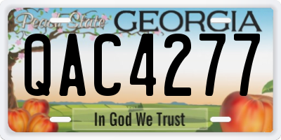 GA license plate QAC4277