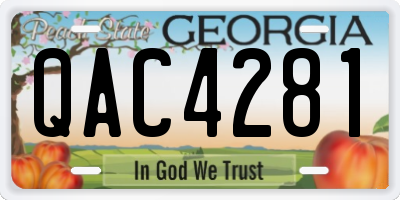 GA license plate QAC4281