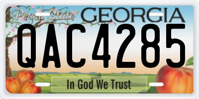 GA license plate QAC4285