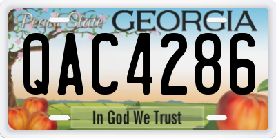 GA license plate QAC4286