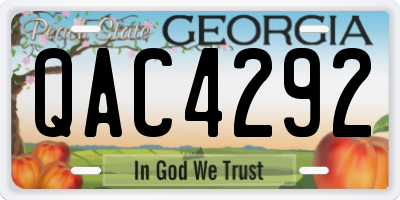 GA license plate QAC4292