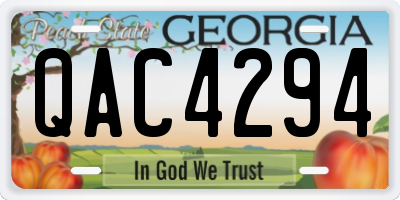 GA license plate QAC4294