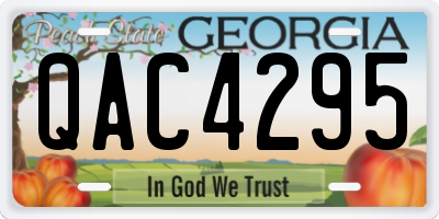 GA license plate QAC4295