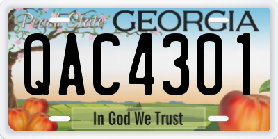 GA license plate QAC4301