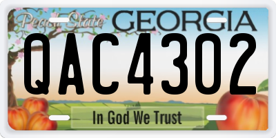 GA license plate QAC4302