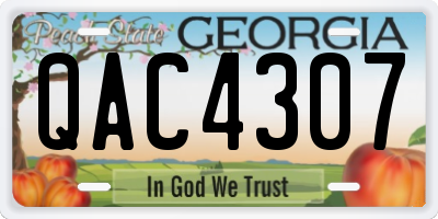GA license plate QAC4307