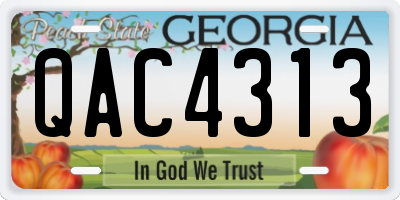 GA license plate QAC4313
