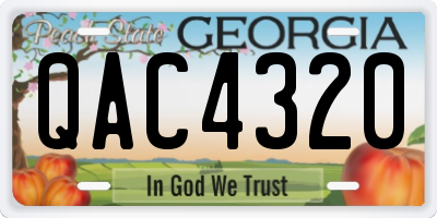GA license plate QAC4320