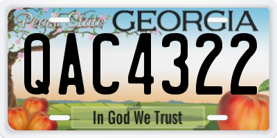 GA license plate QAC4322