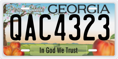 GA license plate QAC4323