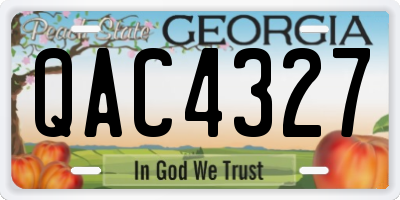 GA license plate QAC4327