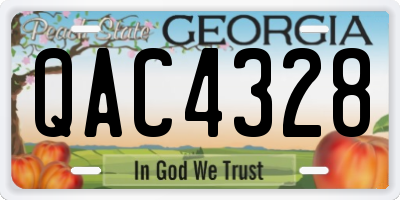 GA license plate QAC4328