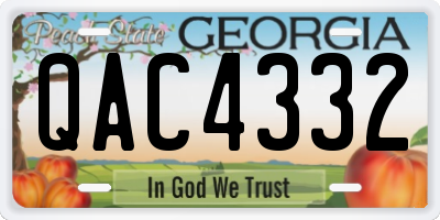 GA license plate QAC4332