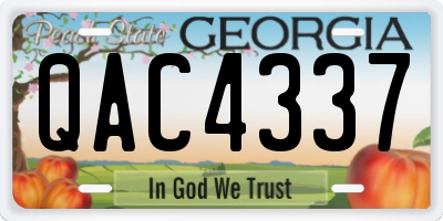 GA license plate QAC4337